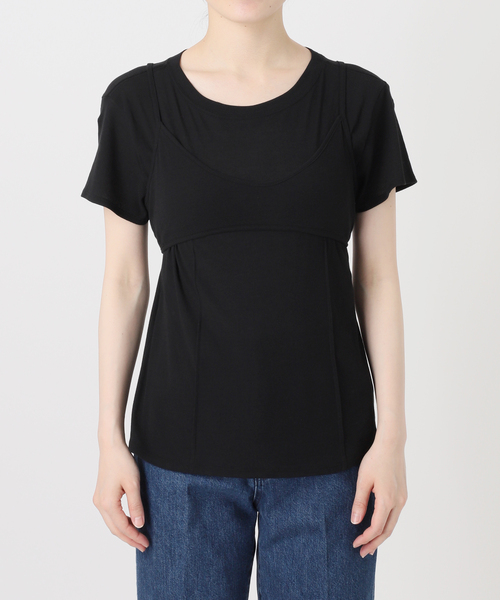 B.C STOCK(ベーセーストック)の「《2枚セット》手洗い可 / *MAI.M. BRA SET SHEER TEE(Tシャツ/カットソー・レディース・ブラック/ホワイト・FREE)」の15枚目の写真