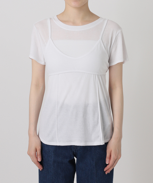 B.C STOCK(ベーセーストック)の「《2枚セット》手洗い可 / *MAI.M. BRA SET SHEER TEE(Tシャツ/カットソー・レディース・ブラック/ホワイト・FREE)」の7枚目の写真