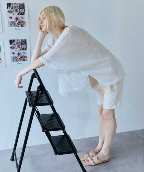 flaeu(フラユ)の「Floral Lace Biker Shorts(その他パンツ・レディース・アイボリー/ブラック・FREE)」の5枚目の写真