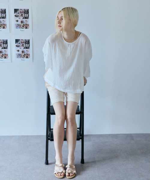flaeu(フラユ)の「Floral Lace Biker Shorts(その他パンツ・レディース・アイボリー/ブラック・FREE)」の6枚目の写真