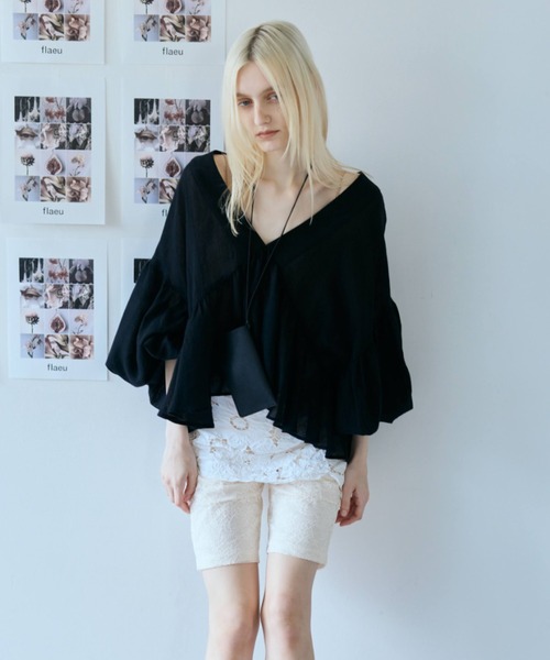 flaeu(フラユ)の「Floral Lace Biker Shorts(その他パンツ・レディース・アイボリー/ブラック・FREE)」の7枚目の写真