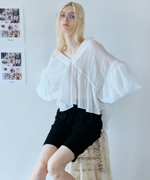 flaeu(フラユ)の「Floral Lace Biker Shorts(その他パンツ・レディース・アイボリー/ブラック・FREE)」の12枚目の写真
