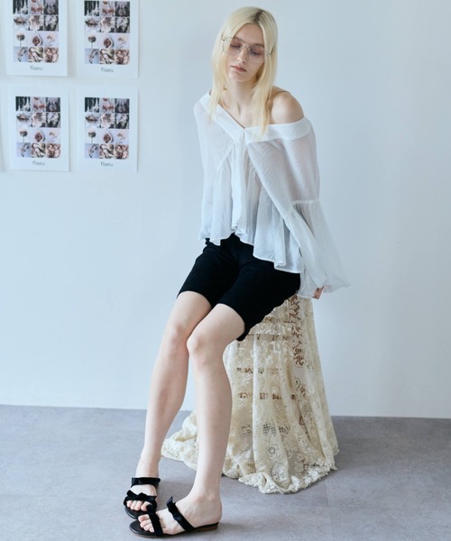 flaeu(フラユ)の「Floral Lace Biker Shorts(その他パンツ・レディース・アイボリー/ブラック・FREE)」の13枚目の写真