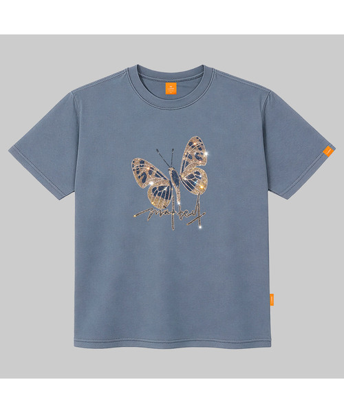 LLAMO（エラモ）の「キュービックバタフライ 半袖Tシャツ 男女共用 ビッグサイズ S 4XL（Tシャツ/カットソー・レディース・ダークインディゴブルー/ブラック/ホワイト・SMALL/X-LARGE/4XL/3XL/LARGE/MEDIUM/2XL）」の3枚目の写真