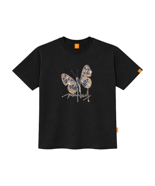 LLAMO（エラモ）の「キュービックバタフライ 半袖Tシャツ 男女共用 ビッグサイズ S 4XL（Tシャツ/カットソー・レディース・ダークインディゴブルー/ブラック/ホワイト・SMALL/X-LARGE/4XL/3XL/LARGE/MEDIUM/2XL）」の4枚目の写真