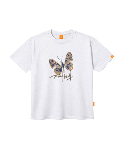 LLAMO（エラモ）の「キュービックバタフライ 半袖Tシャツ 男女共用 ビッグサイズ S 4XL（Tシャツ/カットソー・レディース・ダークインディゴブルー/ブラック/ホワイト・SMALL/X-LARGE/4XL/3XL/LARGE/MEDIUM/2XL）」の5枚目の写真