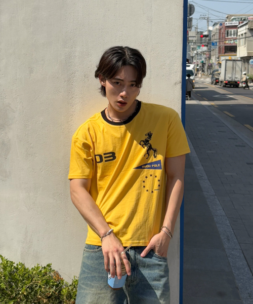 AMOU(アモウ)の「Sporty Horse Half T-shirts YELLOW(Tシャツ/カットソー・レディース・その他・3/2/1)」の5枚目の写真