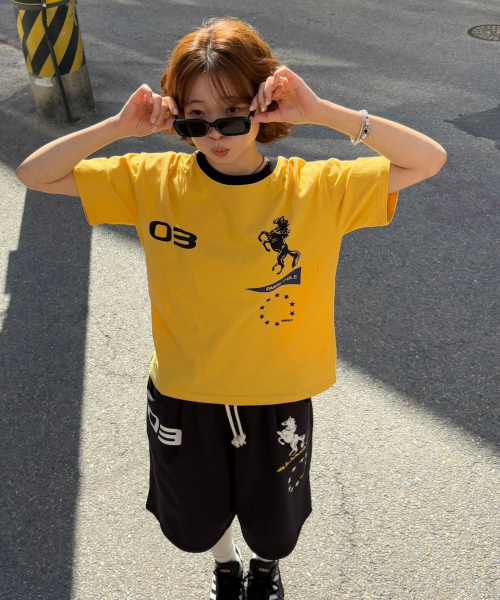 AMOU(アモウ)の「Sporty Horse Half T-shirts YELLOW(Tシャツ/カットソー・レディース・その他・3/2/1)」の8枚目の写真