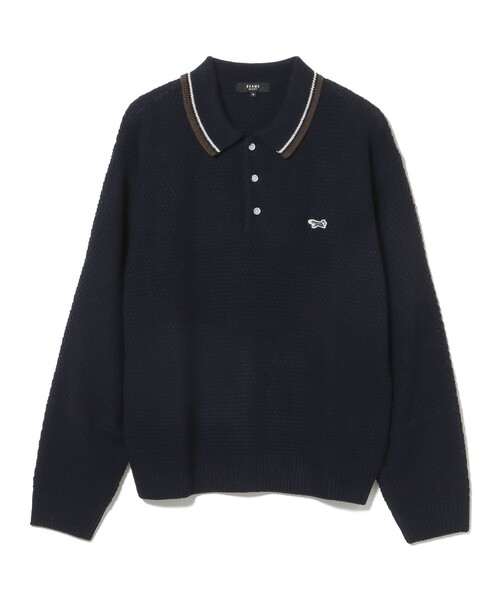 PENNEYS（ぺニーズ）の「PENNEY'S / FOX ライン ニット ポロシャツ（ニット/セーター・メンズ・チャコールグレー/ワイン/ネイビー・SMALL/LARGE/MEDIUM）」の2枚目の写真
