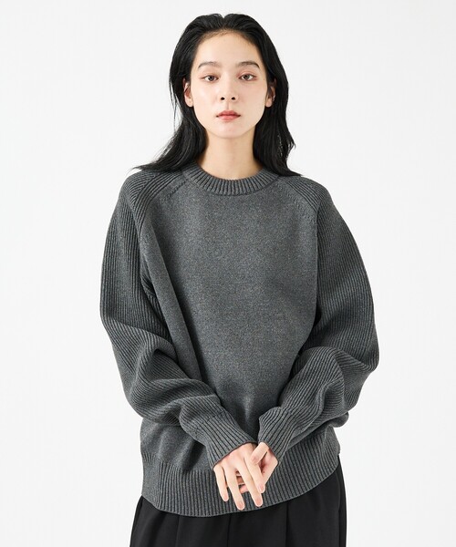 FORTUNA HOMME（フォルトゥナオム）の「【FORTUNA/フォルトゥナ】ECOTEC-Knit イージーケア ウォッシャブル クルーネック ニット / ユニセックス / FHKT-0213（ニット/セーター・メンズ・ブラック/グレー/ブラウン/グレイッシュベージュ・M/L）」の3枚目の写真