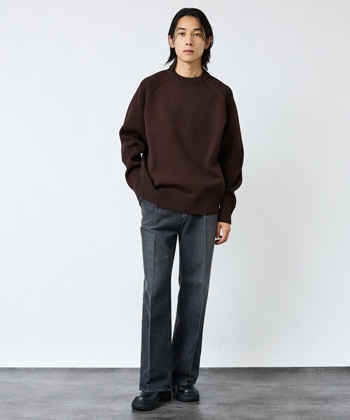FORTUNA HOMME（フォルトゥナオム）の「【FORTUNA/フォルトゥナ】ECOTEC-Knit イージーケア ウォッシャブル クルーネック ニット / ユニセックス / FHKT-0213（ニット/セーター・メンズ・ブラック/グレー/ブラウン/グレイッシュベージュ・M/L）」の5枚目の写真