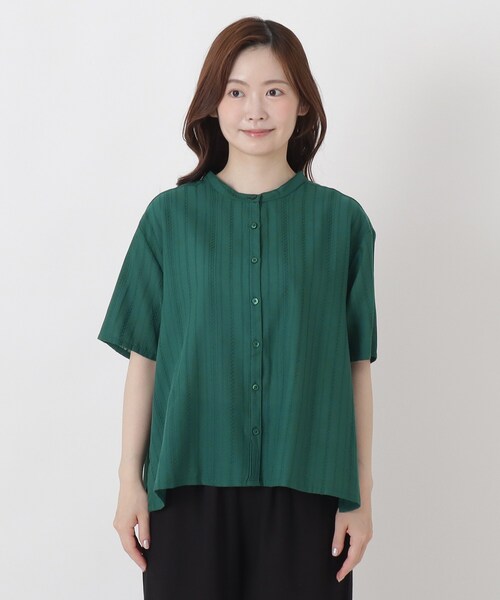 one'sterrace(ワンズテラス)の「コットンドビー 前開きブラウス(シャツ/ブラウス・レディース・グリーン系その他6/アイボリー系8/ブラウン系8/ブラック系8・02)」の5枚目の写真