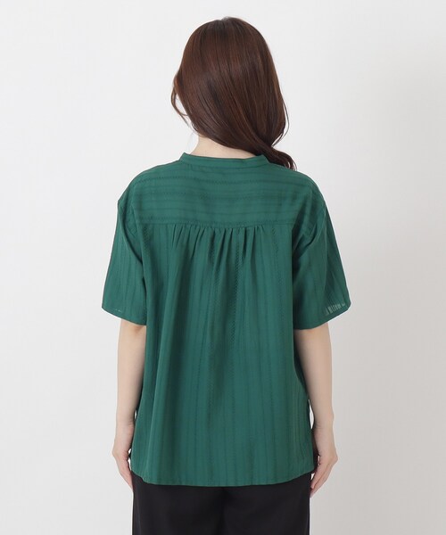 one'sterrace(ワンズテラス)の「コットンドビー 前開きブラウス(シャツ/ブラウス・レディース・グリーン系その他6/アイボリー系8/ブラウン系8/ブラック系8・02)」の7枚目の写真