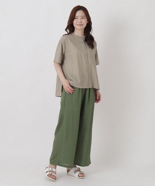 one'sterrace(ワンズテラス)の「コットンドビー 前開きブラウス(シャツ/ブラウス・レディース・グリーン系その他6/アイボリー系8/ブラウン系8/ブラック系8・02)」の17枚目の写真