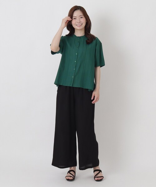 one'sterrace(ワンズテラス)の「コットンドビー 前開きブラウス(シャツ/ブラウス・レディース・グリーン系その他6/アイボリー系8/ブラウン系8/ブラック系8・02)」の19枚目の写真