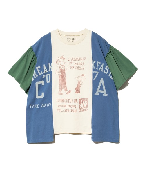 go slow caravan(ゴースローキャラバン)の「Lime.inc/ライム 袖フリル切替TEE(Tシャツ/カットソー・レディース・ブラック/アイボリー・FREE)」の7枚目の写真