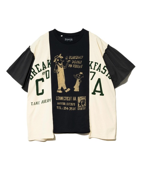 go slow caravan(ゴースローキャラバン)の「Lime.inc/ライム 袖フリル切替TEE(Tシャツ/カットソー・レディース・ブラック/アイボリー・FREE)」の5枚目の写真