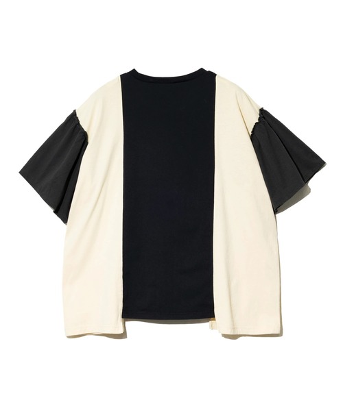 go slow caravan(ゴースローキャラバン)の「Lime.inc/ライム 袖フリル切替TEE(Tシャツ/カットソー・レディース・ブラック/アイボリー・FREE)」の4枚目の写真