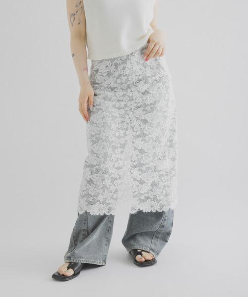 THE GOODLAND MARKET(ザグッドランドマーケット)の「cwtch ORGANIC COTTON LACE SKIRT(スカート・レディース・ブラック/ホワイト・1/2)」の3枚目の写真