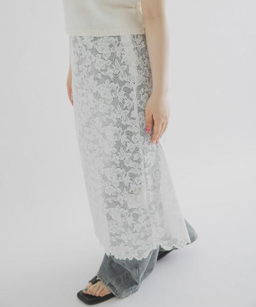 THE GOODLAND MARKET(ザグッドランドマーケット)の「cwtch ORGANIC COTTON LACE SKIRT(スカート・レディース・ブラック/ホワイト・1/2)」の4枚目の写真