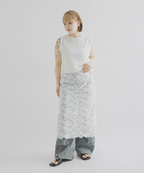 THE GOODLAND MARKET(ザグッドランドマーケット)の「cwtch ORGANIC COTTON LACE SKIRT(スカート・レディース・ブラック/ホワイト・1/2)」の7枚目の写真