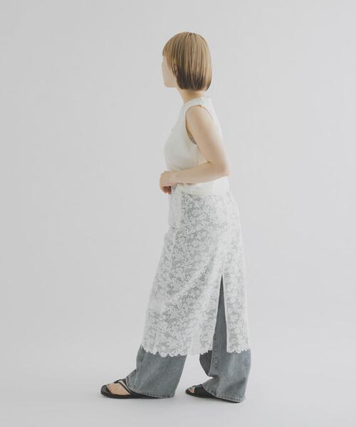 THE GOODLAND MARKET(ザグッドランドマーケット)の「cwtch ORGANIC COTTON LACE SKIRT(スカート・レディース・ブラック/ホワイト・1/2)」の3枚目の写真