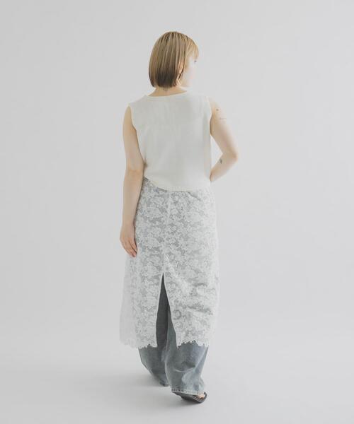 THE GOODLAND MARKET(ザグッドランドマーケット)の「cwtch ORGANIC COTTON LACE SKIRT(スカート・レディース・ブラック/ホワイト・1/2)」の4枚目の写真