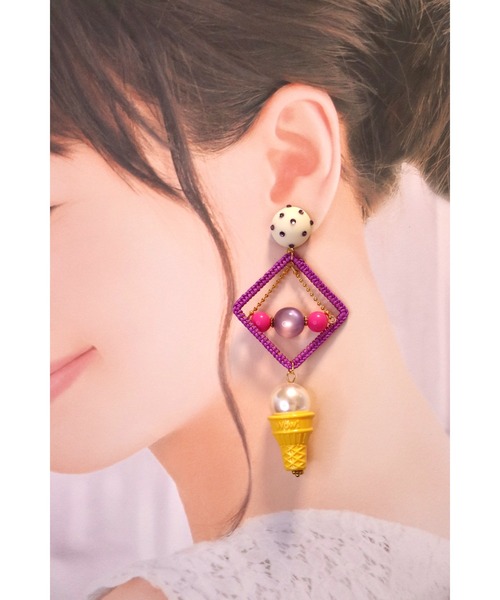 tone（トーン）の「【mauvelily】アイス日和(MA)（ピアス（両耳用）・レディース・パープル・FREE）」の2枚目の写真
