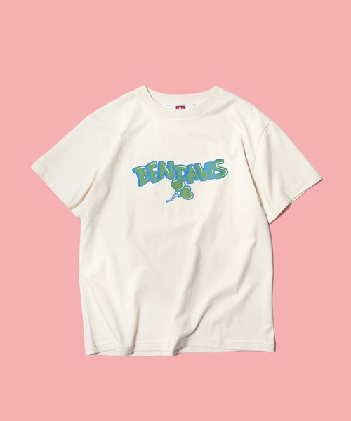 BEN DAVIS（ベンデイビス）の「《BEN DAVIS》LADIES BALLOON LOGO TEE/ベンデイビス レディースTシャツ 抗菌防臭（Tシャツ/カットソー・レディース・ベージュ/ホワイト・MEDIUM/LARGE）」の4枚目の写真