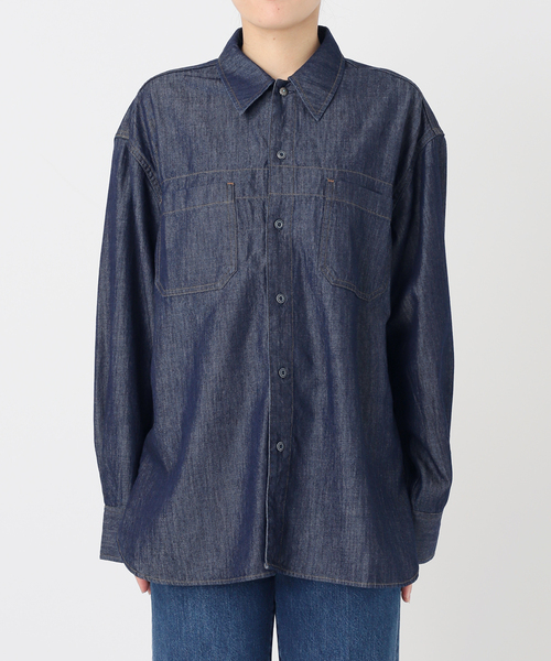 B.C STOCK(ベーセーストック)の「ウォッシャブル / DU JOUR / デュ ジュール JEAN NOMADS SHIRT(シャツ/ブラウス・レディース・ベージュ/ネイビー・FREE)」の12枚目の写真