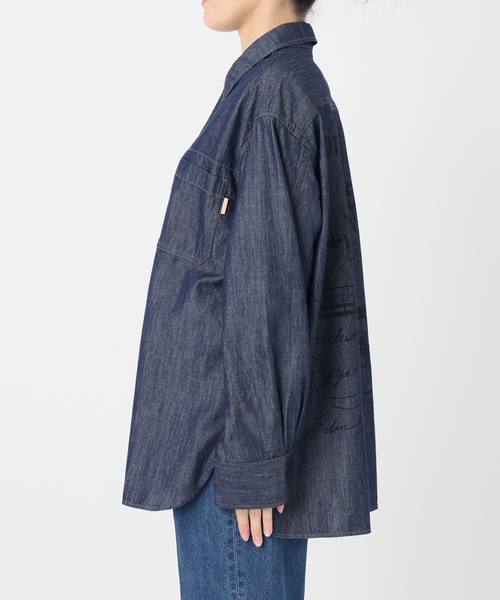 B.C STOCK(ベーセーストック)の「ウォッシャブル / DU JOUR / デュ ジュール JEAN NOMADS SHIRT(シャツ/ブラウス・レディース・ベージュ/ネイビー・FREE)」の13枚目の写真