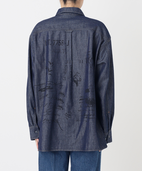 B.C STOCK(ベーセーストック)の「ウォッシャブル / DU JOUR / デュ ジュール JEAN NOMADS SHIRT(シャツ/ブラウス・レディース・ベージュ/ネイビー・FREE)」の14枚目の写真