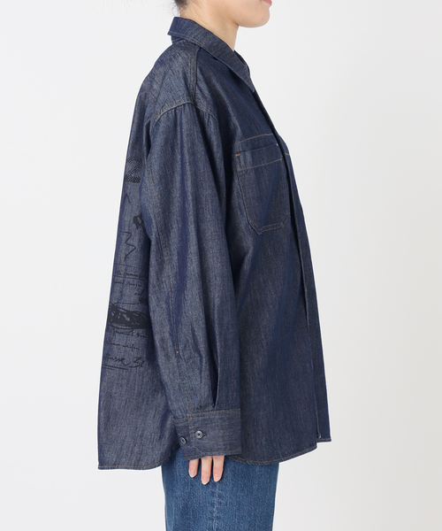 B.C STOCK(ベーセーストック)の「ウォッシャブル / DU JOUR / デュ ジュール JEAN NOMADS SHIRT(シャツ/ブラウス・レディース・ベージュ/ネイビー・FREE)」の15枚目の写真