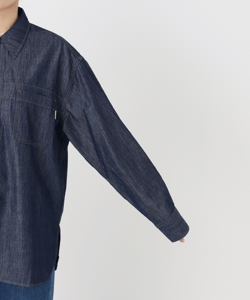 B.C STOCK(ベーセーストック)の「ウォッシャブル / DU JOUR / デュ ジュール JEAN NOMADS SHIRT(シャツ/ブラウス・レディース・ベージュ/ネイビー・FREE)」の16枚目の写真