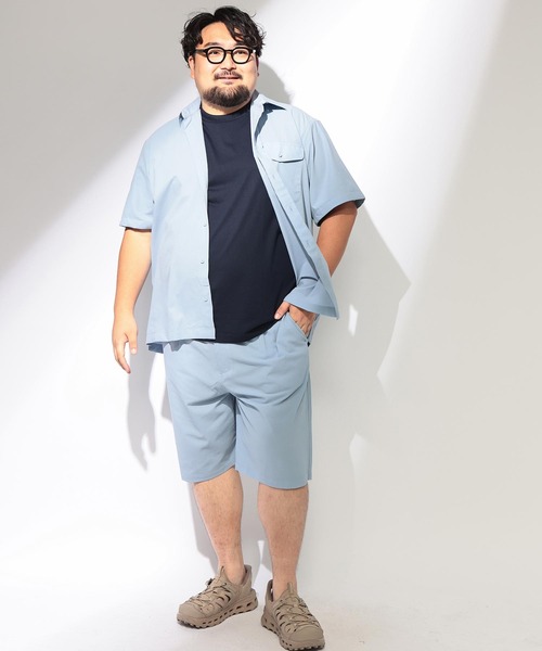 B&T CLUB(ビーティークラブ)の「セットアップ 可能 ハーフパンツ ショートパンツ 短パン メンズ 大きいサイズ 無地 爽多 ストレッチ タック ショーツ B&T CLUB ビーアンドティークラブ(その他パンツ・メンズ・ブラック/ベージュ/サックスブルー・X1(3L~4L)/X4(8L~9L)/X3(6L~7L)/X2(4L~5L))」の7枚目の写真