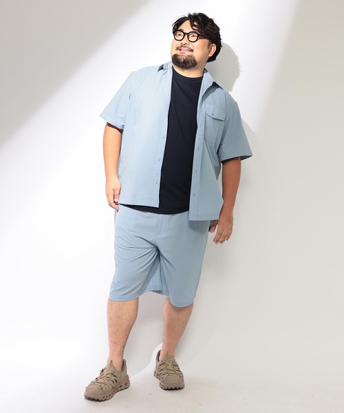 B&T CLUB(ビーティークラブ)の「セットアップ 可能 ハーフパンツ ショートパンツ 短パン メンズ 大きいサイズ 無地 爽多 ストレッチ タック ショーツ B&T CLUB ビーアンドティークラブ(その他パンツ・メンズ・ブラック/ベージュ/サックスブルー・X1(3L~4L)/X4(8L~9L)/X3(6L~7L)/X2(4L~5L))」の8枚目の写真