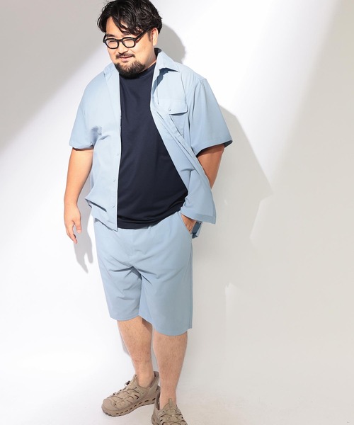 B&T CLUB(ビーティークラブ)の「セットアップ 可能 ハーフパンツ ショートパンツ 短パン メンズ 大きいサイズ 無地 爽多 ストレッチ タック ショーツ B&T CLUB ビーアンドティークラブ(その他パンツ・メンズ・ブラック/ベージュ/サックスブルー・X1(3L~4L)/X4(8L~9L)/X3(6L~7L)/X2(4L~5L))」の11枚目の写真