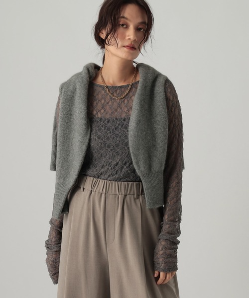 Elura(エルーラ)の「ストレッチレースプルオーバー/1067912(Tシャツ/カットソー・レディース・ブラック/チャコールグレー/オフホワイト・FREE)」の3枚目の写真