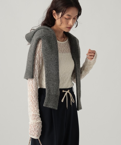 Elura(エルーラ)の「ストレッチレースプルオーバー/1067912(Tシャツ/カットソー・レディース・ブラック/チャコールグレー/オフホワイト・FREE)」の20枚目の写真