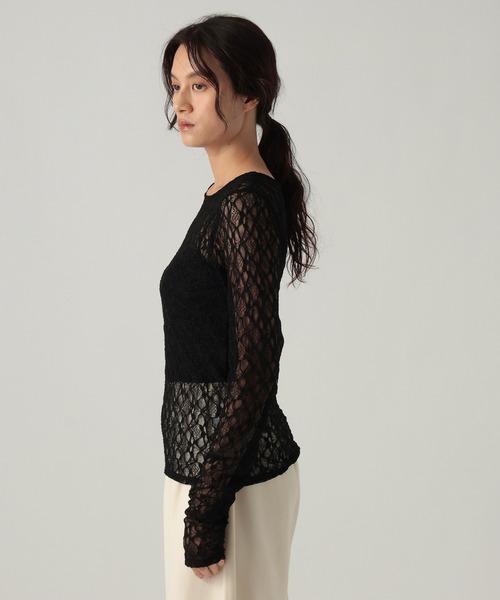 Elura(エルーラ)の「ストレッチレースプルオーバー/1067912(Tシャツ/カットソー・レディース・ブラック/チャコールグレー/オフホワイト・FREE)」の8枚目の写真