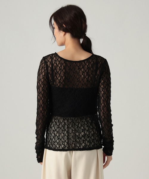 Elura(エルーラ)の「ストレッチレースプルオーバー/1067912(Tシャツ/カットソー・レディース・ブラック/チャコールグレー/オフホワイト・FREE)」の9枚目の写真