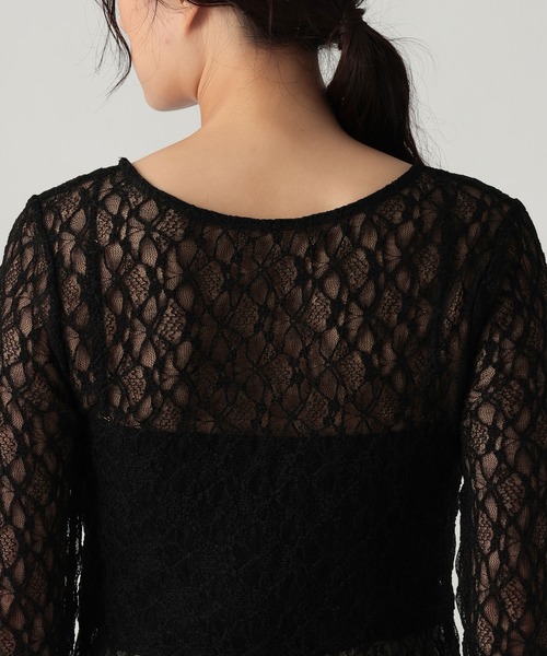 Elura(エルーラ)の「ストレッチレースプルオーバー/1067912(Tシャツ/カットソー・レディース・ブラック/チャコールグレー/オフホワイト・FREE)」の11枚目の写真
