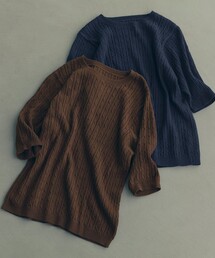 ケーブル ショートスリーブニット ‐ウォッシャブル‐ <A DAY IN THE LIFE>
