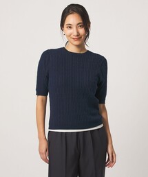 ケーブル ショートスリーブニット ‐ウォッシャブル‐ <A DAY IN THE LIFE>