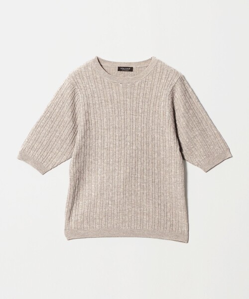 A DAY IN THE LIFE UNITED ARROWS（アデイインザライフユナイテッドアローズ）の「ケーブル ショートスリーブニット ‐ウォッシャブル‐ ＜A DAY IN THE LIFE＞（ニット/セーター・レディース・ナチュラル/ダークブラウン/ネイビー・FREE）」の14枚目の写真