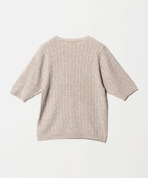 A DAY IN THE LIFE UNITED ARROWS（アデイインザライフユナイテッドアローズ）の「ケーブル ショートスリーブニット ‐ウォッシャブル‐ ＜A DAY IN THE LIFE＞（ニット/セーター・レディース・ナチュラル/ダークブラウン/ネイビー・FREE）」の15枚目の写真