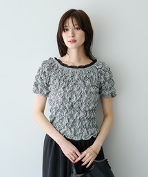 YECCA VECCA | 2wayチェック柄シャーリングブラウス(シャツ/ブラウス)