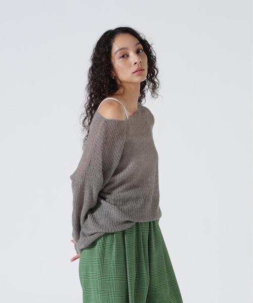 YENN（イエン）の「YENN（イエン）SHEER MOHAIR KNIT PO /Y263-91101（ニット/セーター・レディース・グレー/ホワイト・F）」の3枚目の写真