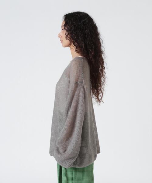 YENN（イエン）の「YENN（イエン）SHEER MOHAIR KNIT PO /Y263-91101（ニット/セーター・レディース・グレー/ホワイト・F）」の5枚目の写真