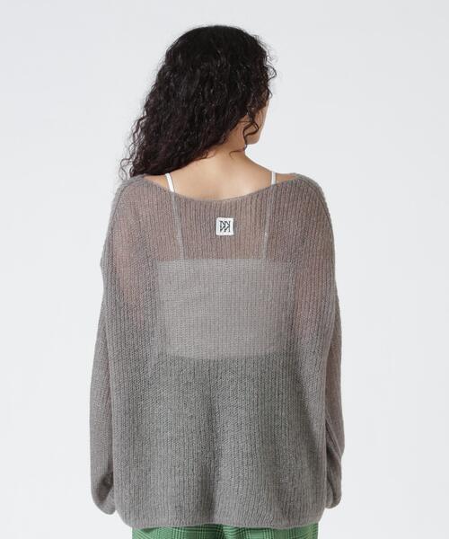 YENN（イエン）の「YENN（イエン）SHEER MOHAIR KNIT PO /Y263-91101（ニット/セーター・レディース・グレー/ホワイト・F）」の6枚目の写真